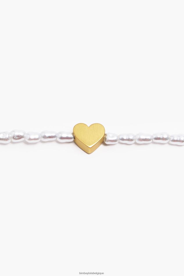 accessoires Bimba Y Lola collier court coeur avec perles doré HV4486788