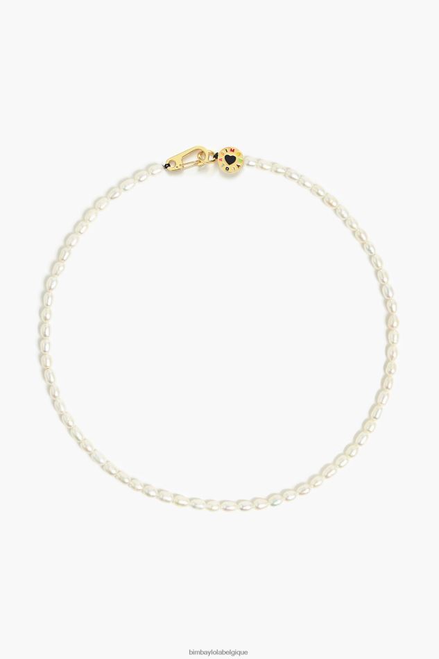 accessoires Bimba Y Lola collier court de perles doré HV4486825