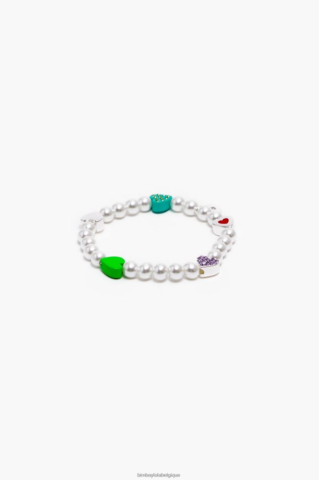 accessoires Bimba Y Lola collier de perles coeurs multicolores HV4486785