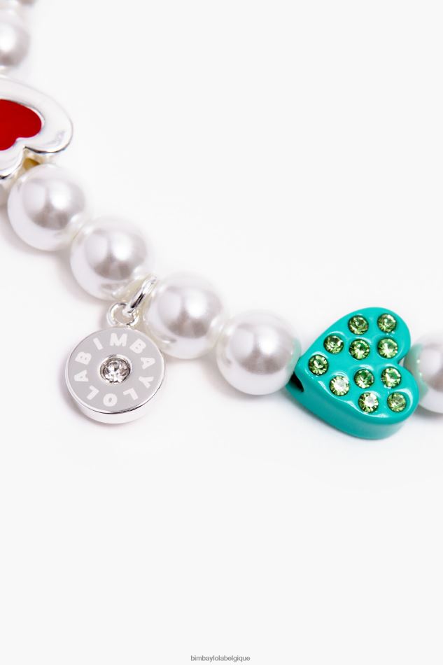 accessoires Bimba Y Lola collier de perles coeurs multicolores HV4486785