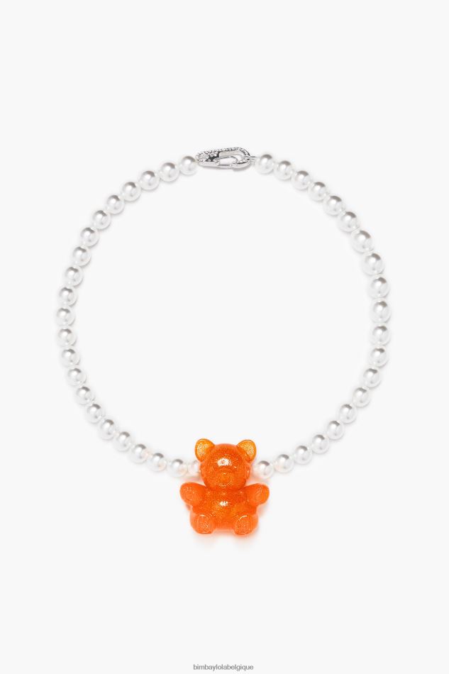 accessoires Bimba Y Lola collier de perles d'ours orange fluo HV4486794