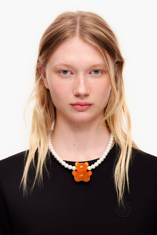 accessoires Bimba Y Lola collier de perles d'ours orange fluo HV4486794