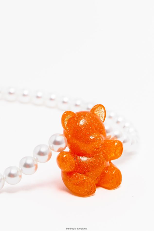 accessoires Bimba Y Lola collier de perles d'ours orange fluo HV4486794