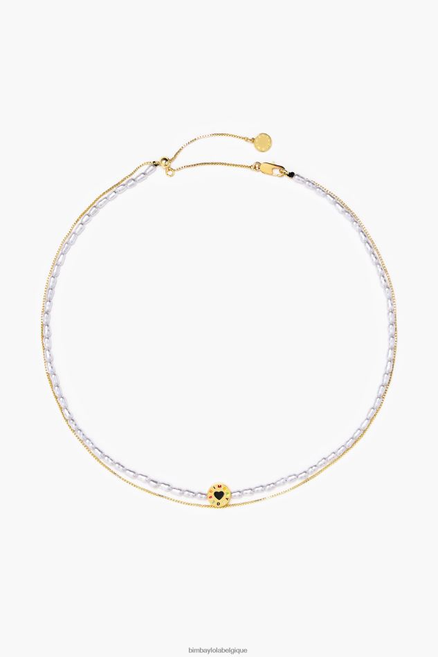 accessoires Bimba Y Lola collier de perles de chaîne doré HV4486667
