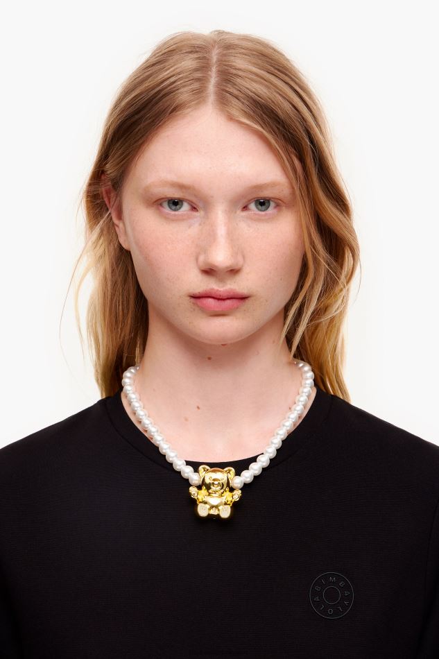 accessoires Bimba Y Lola collier de perles ours en peluche doré HV4486795
