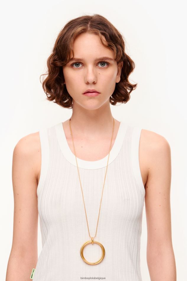 accessoires Bimba Y Lola long collier à chaîne cerceau doré HV4486757