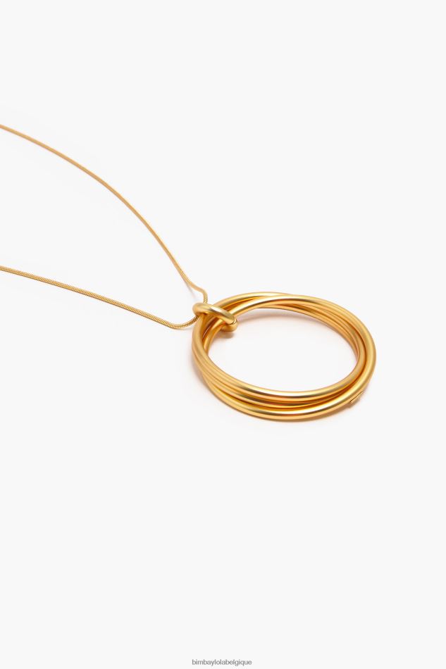 accessoires Bimba Y Lola long collier à chaîne cerceau doré HV4486757