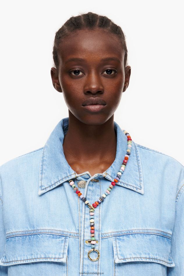 accessoires Bimba Y Lola long collier de pierres multicolore HV4486823