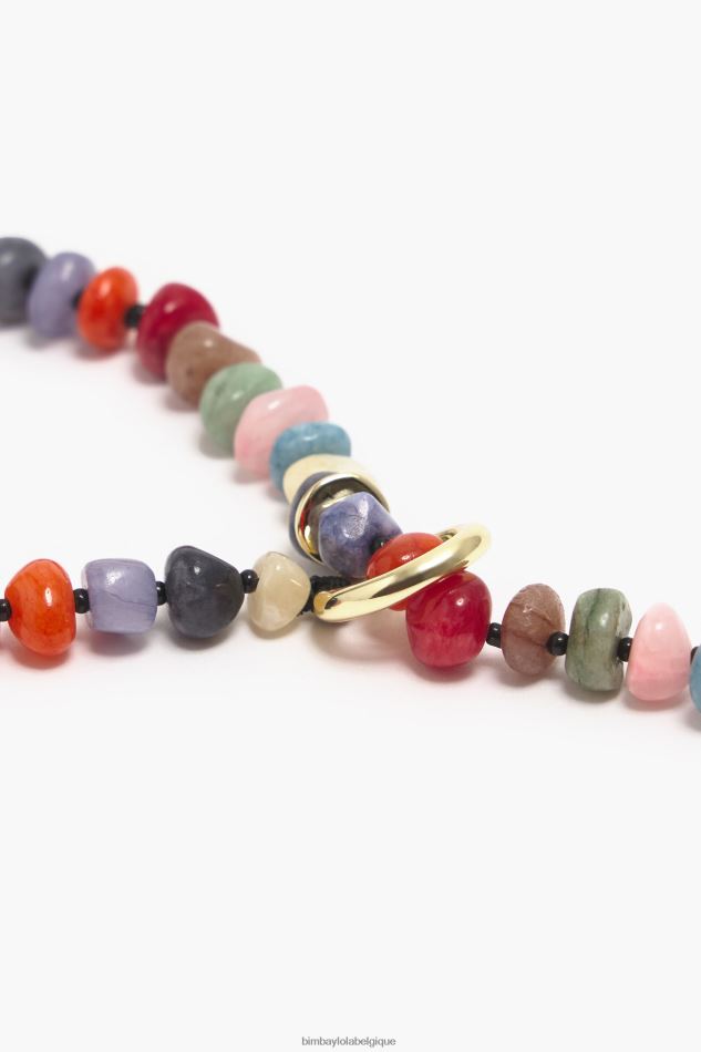 accessoires Bimba Y Lola long collier de pierres multicolore HV4486823