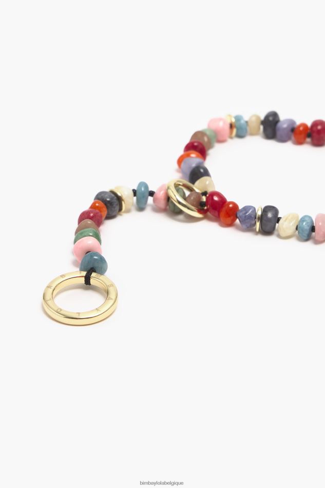 accessoires Bimba Y Lola long collier de pierres multicolore HV4486823