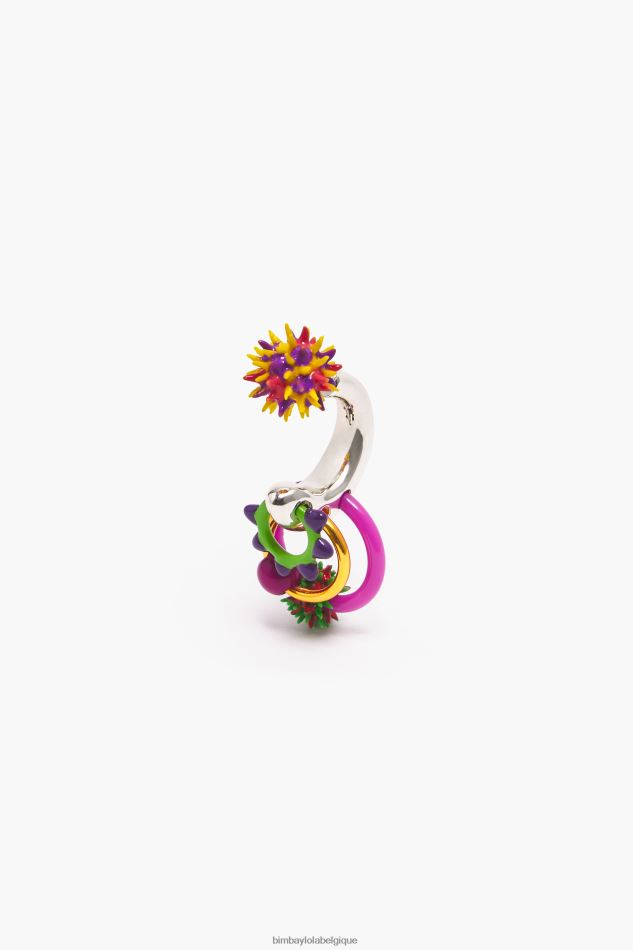 accessoires Bimba Y Lola boucle d'oreille créole pièces en émail multicolore HV4486674