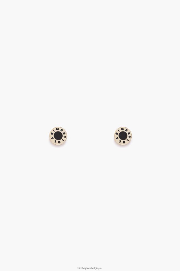 accessoires Bimba Y Lola boucles d'oreilles à bouton logo noir HV4486826