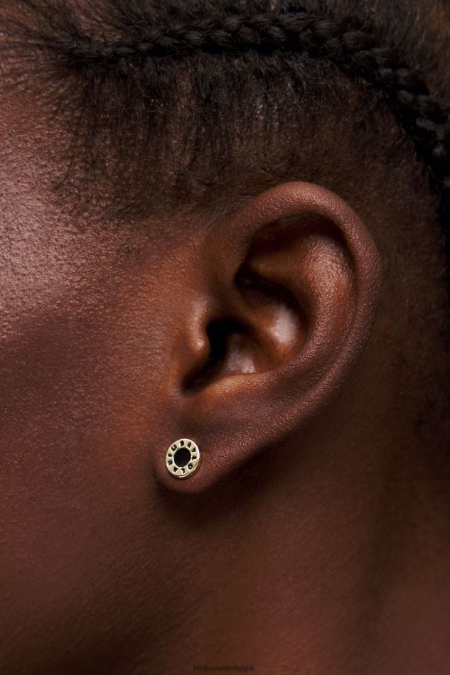 accessoires Bimba Y Lola boucles d'oreilles à bouton logo noir HV4486826