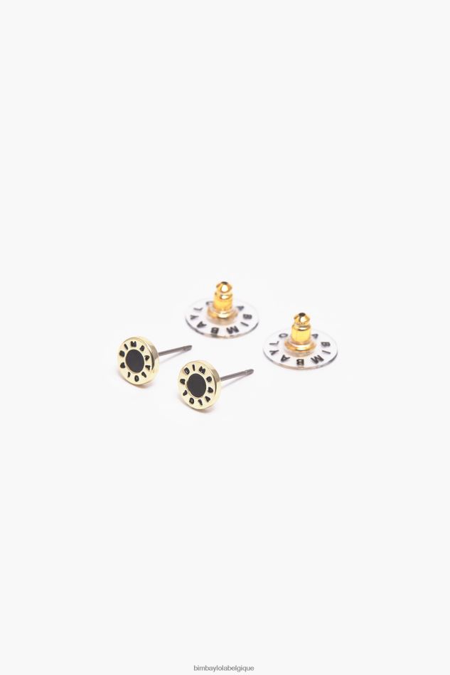 accessoires Bimba Y Lola boucles d'oreilles à bouton logo noir HV4486826