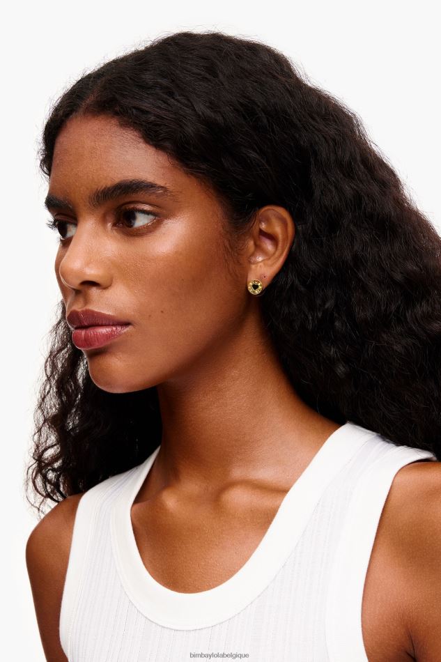 accessoires Bimba Y Lola boucles d'oreilles cœur à logo doré HV4486693