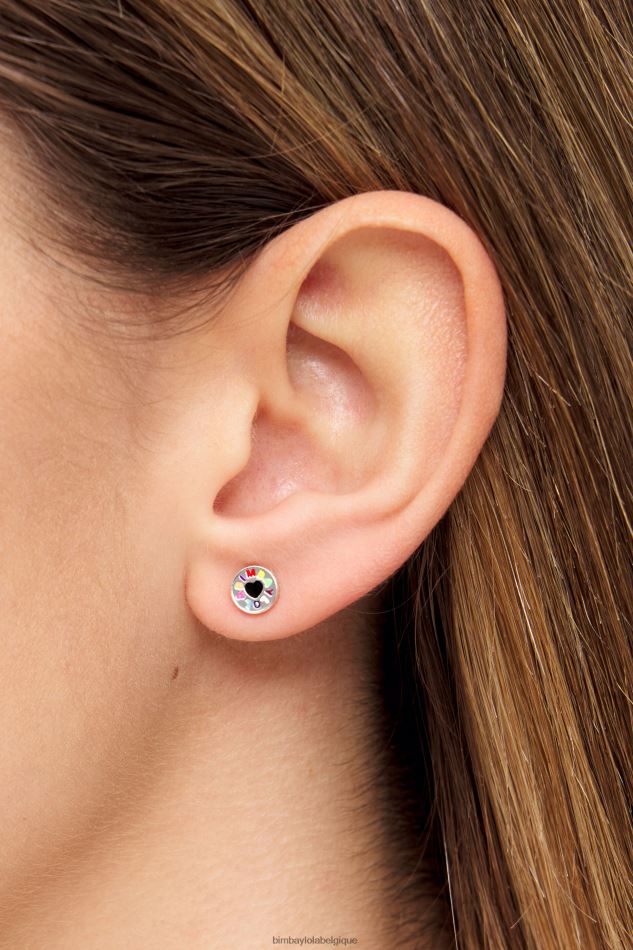 accessoires Bimba Y Lola boucles d'oreilles cœur à petit logo argent HV4486696