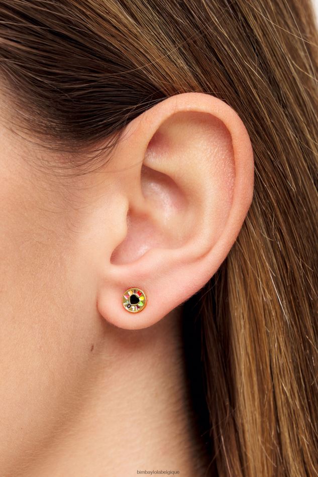 accessoires Bimba Y Lola boucles d'oreilles cœur à petit logo doré HV4486695