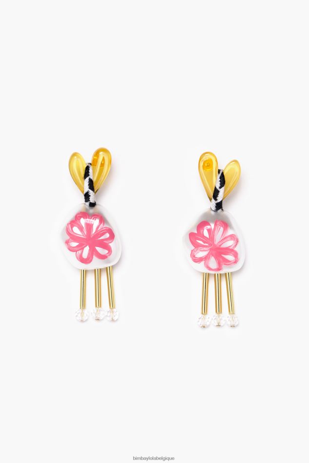 accessoires Bimba Y Lola boucles d'oreilles coeur en résine multicolore HV4486744