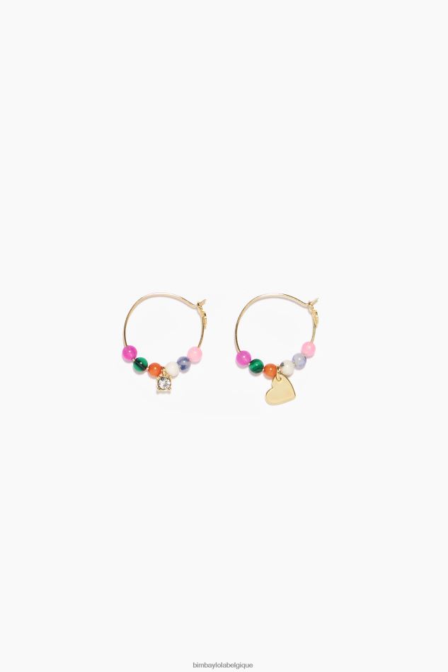 accessoires Bimba Y Lola boucles d'oreilles créoles coeur doré et cristal HV4486691