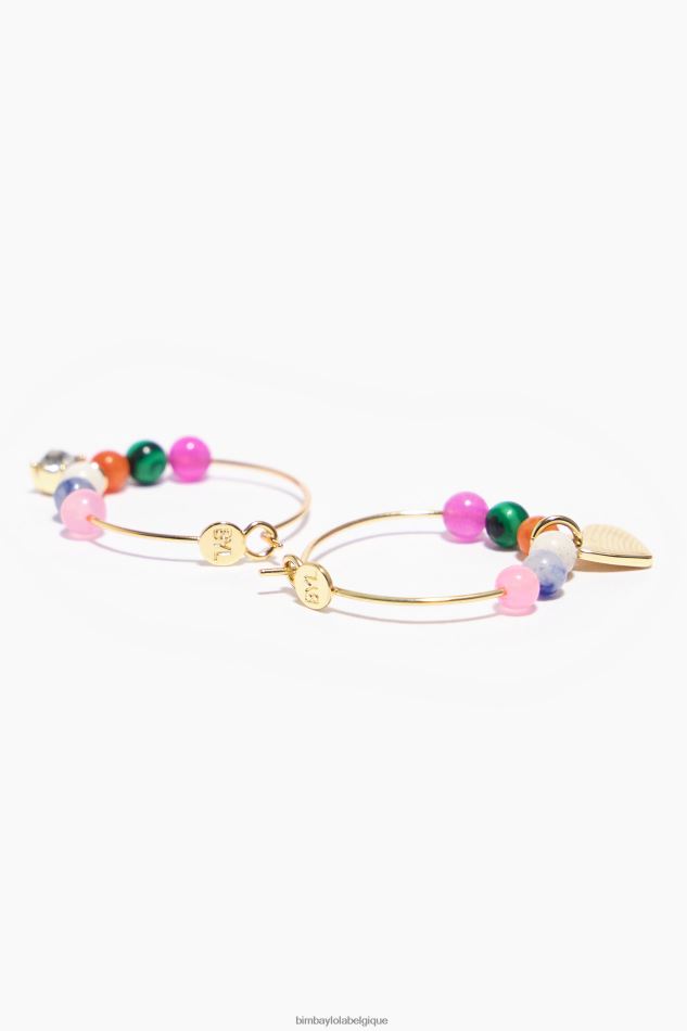 accessoires Bimba Y Lola boucles d'oreilles créoles coeur doré et cristal HV4486691