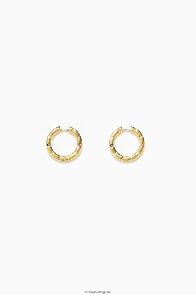 accessoires Bimba Y Lola boucles d'oreilles créoles doré et multicolore HV4486716