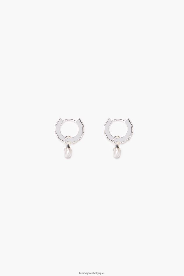 accessoires Bimba Y Lola boucles d'oreilles créoles en perles de cristal argent HV4486783