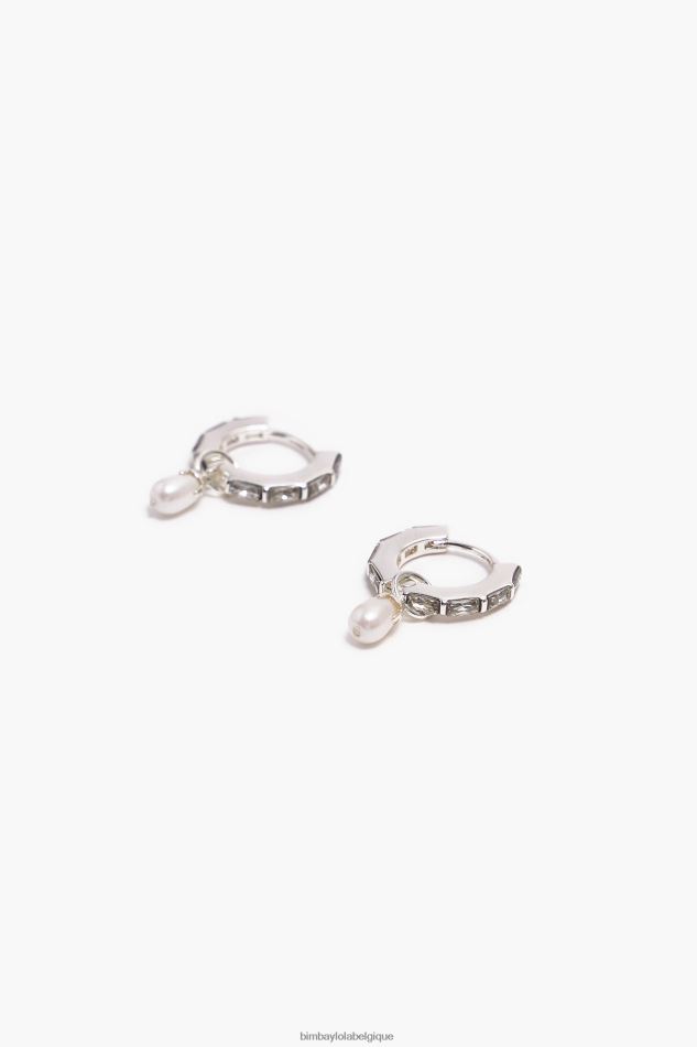 accessoires Bimba Y Lola boucles d'oreilles créoles en perles de cristal argent HV4486783
