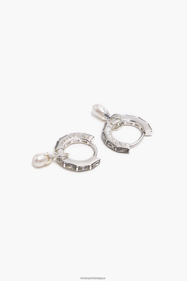 accessoires Bimba Y Lola boucles d'oreilles créoles en perles de cristal argent HV4486783