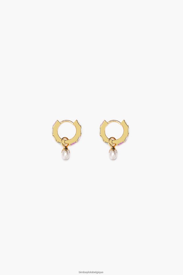 accessoires Bimba Y Lola boucles d'oreilles créoles en perles de cristal multicolore HV4486784