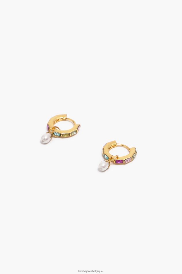 accessoires Bimba Y Lola boucles d'oreilles créoles en perles de cristal multicolore HV4486784