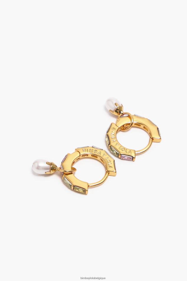accessoires Bimba Y Lola boucles d'oreilles créoles en perles de cristal multicolore HV4486784