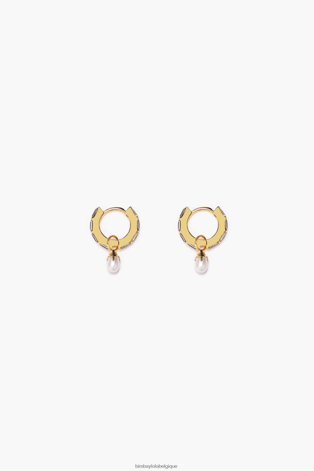 accessoires Bimba Y Lola boucles d'oreilles créoles en perles de cristal noir HV4486781