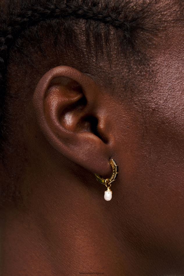 accessoires Bimba Y Lola boucles d'oreilles créoles en perles de cristal noir HV4486781