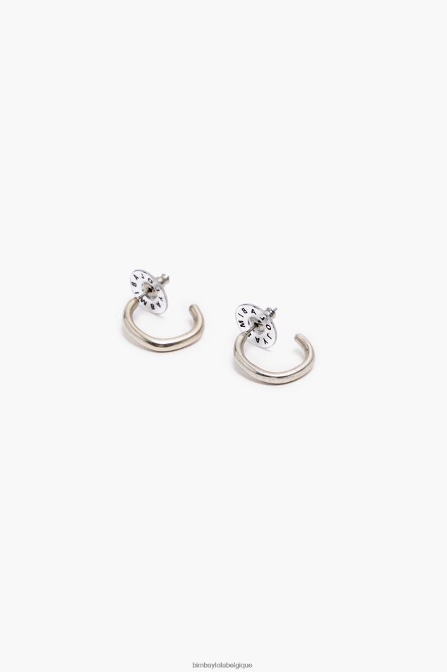 accessoires Bimba Y Lola boucles d'oreilles créoles mates argent HV4486761