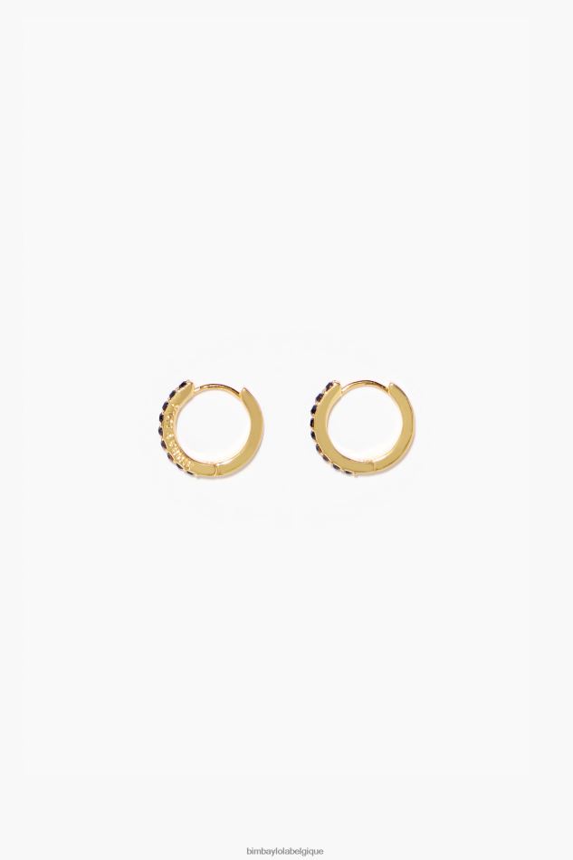 accessoires Bimba Y Lola boucles d'oreilles créoles mi-longues en cristal noir HV4486851