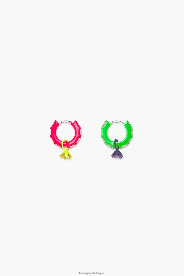 accessoires Bimba Y Lola boucles d'oreilles créoles néon cristal HV4486748