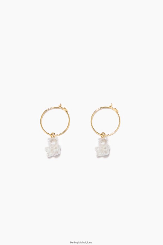 accessoires Bimba Y Lola boucles d'oreilles créoles ourson en perles doré HV4486802