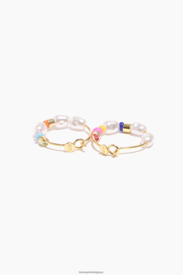 accessoires Bimba Y Lola boucles d'oreilles créoles perles et perles multicolores HV4486771