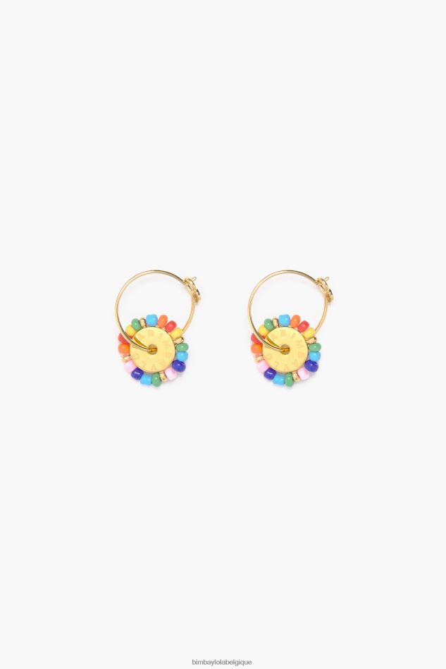accessoires Bimba Y Lola boucles d'oreilles créoles petites pierres multicolore HV4486780