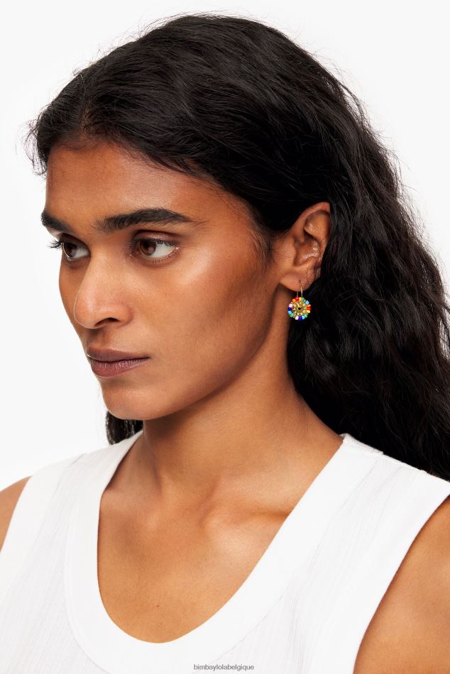 accessoires Bimba Y Lola boucles d'oreilles créoles petites pierres multicolore HV4486780