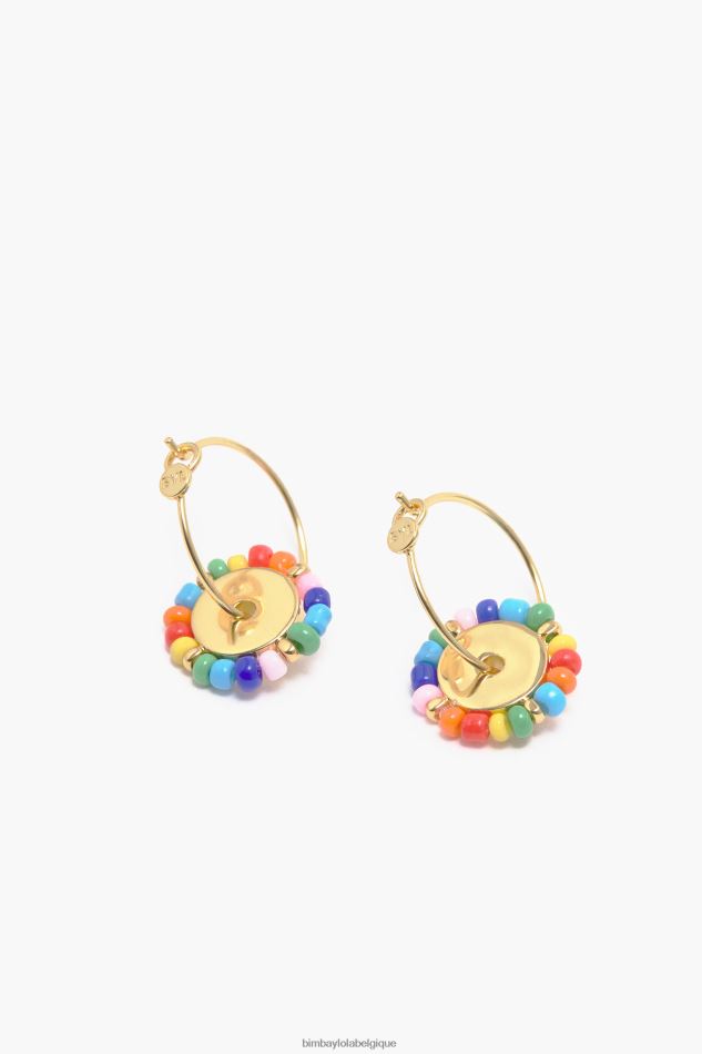 accessoires Bimba Y Lola boucles d'oreilles créoles petites pierres multicolore HV4486780