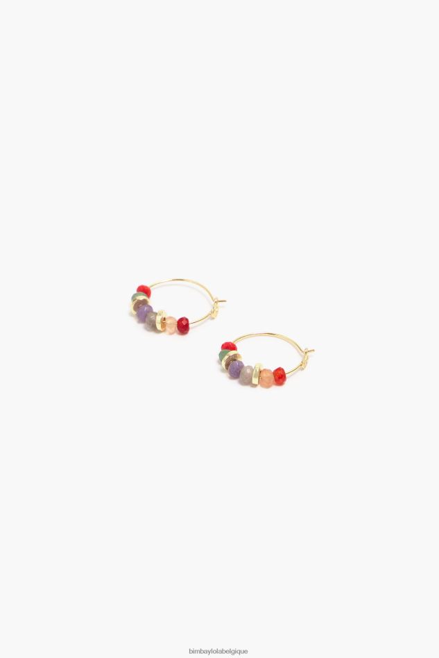 accessoires Bimba Y Lola boucles d'oreilles créoles pierres multicolore HV4486770