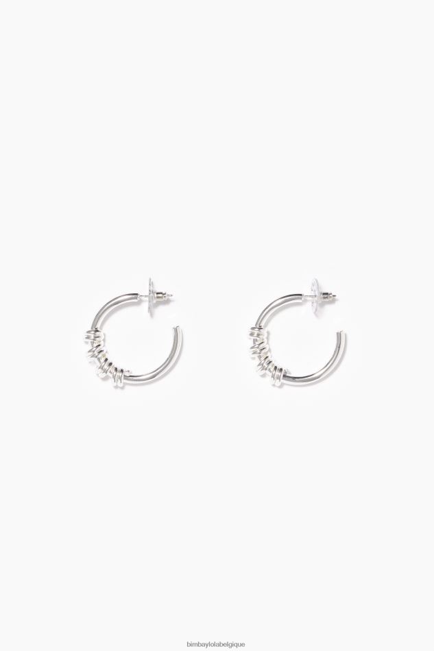 accessoires Bimba Y Lola boucles d'oreilles créoles spirales argent HV4486815