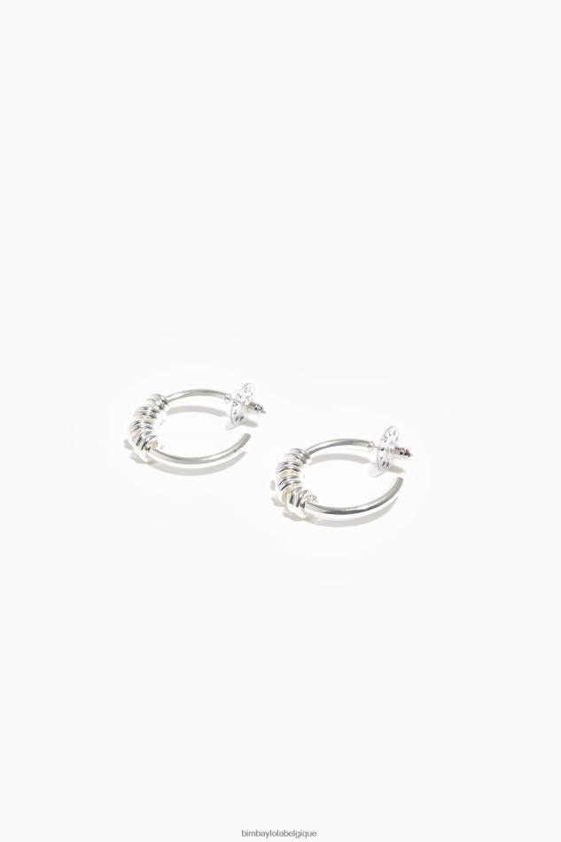 accessoires Bimba Y Lola boucles d'oreilles créoles spirales argent HV4486815