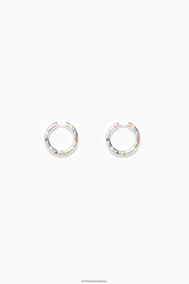 accessoires Bimba Y Lola boucles d'oreilles à logo argent et multicolore HV4486715