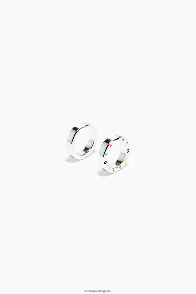 accessoires Bimba Y Lola boucles d'oreilles à logo argent et multicolore HV4486715