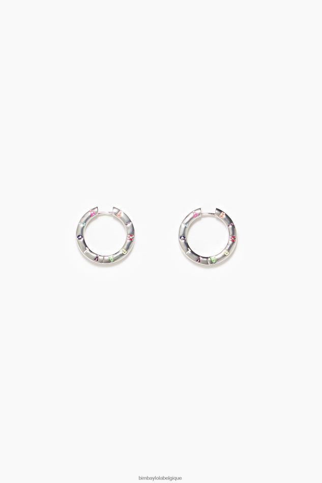 accessoires Bimba Y Lola boucles d'oreilles à logo argent foncé et multicolore HV4486717