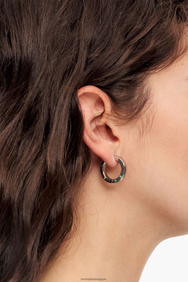 accessoires Bimba Y Lola boucles d'oreilles à logo argent foncé et multicolore HV4486717