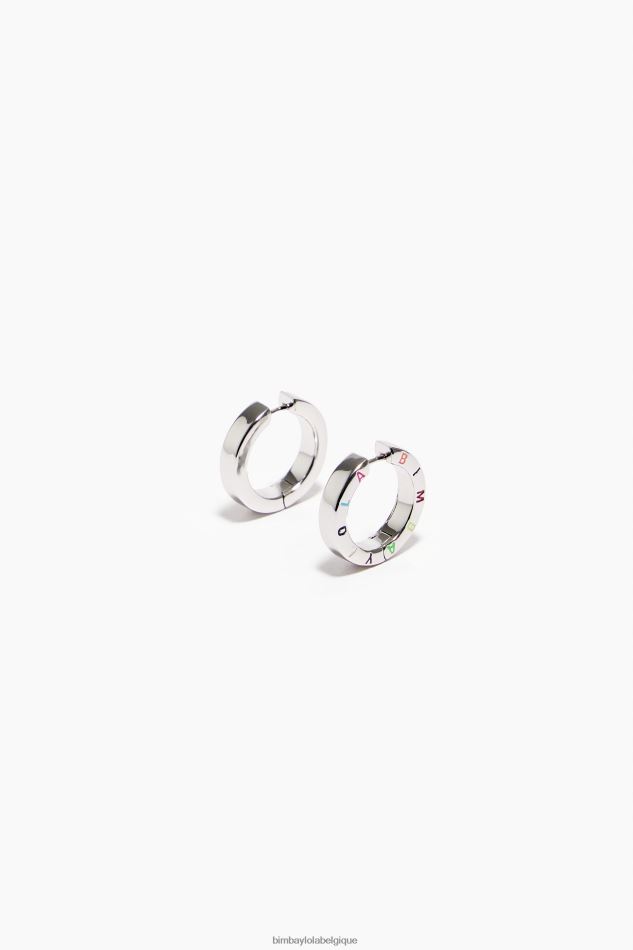 accessoires Bimba Y Lola boucles d'oreilles à logo argent foncé et multicolore HV4486717