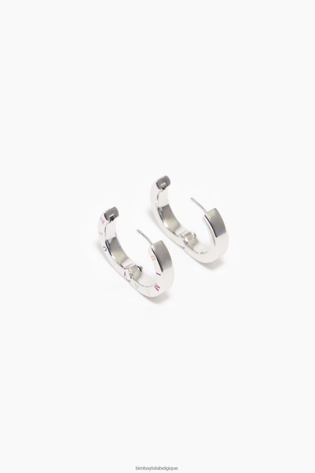 accessoires Bimba Y Lola boucles d'oreilles à logo argent foncé et multicolore HV4486717